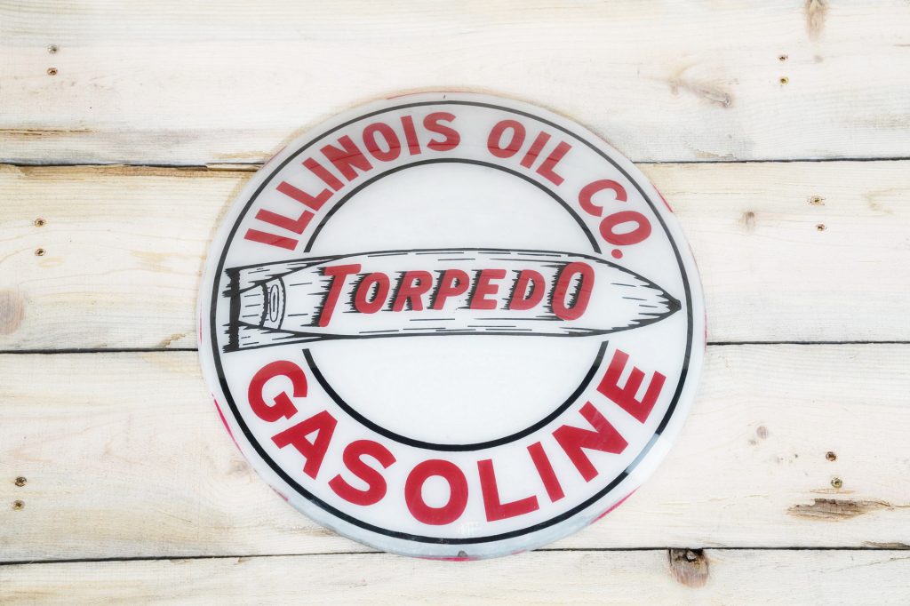 A vintage oil and gas brand sign